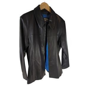 Vintage Women's Wilsons Leather Maxima Black Jacket Size XL Zippered Hip Length